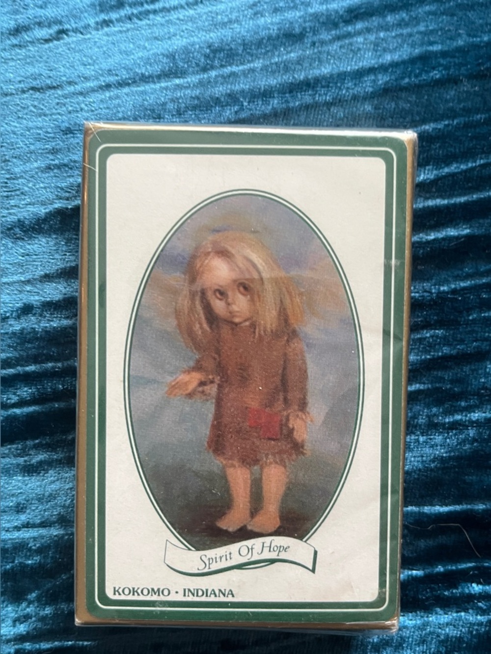 Vintage"Spirit Of Hope"Big-Eyed Girl Bridge Size Plastic Coated Playing
Cards